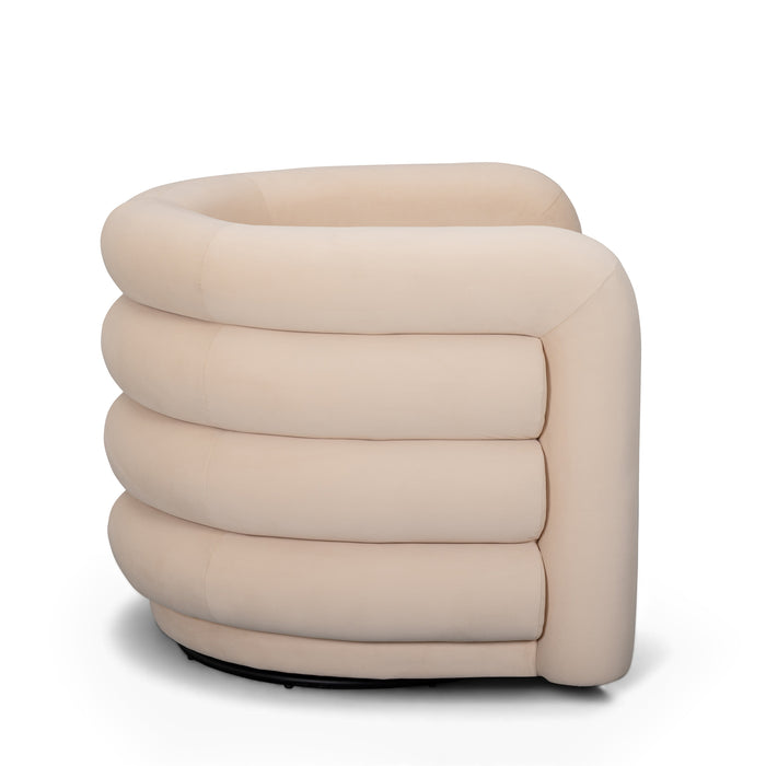 Curves Performance Velvet Swivel Accent Chair - Home And Beyond