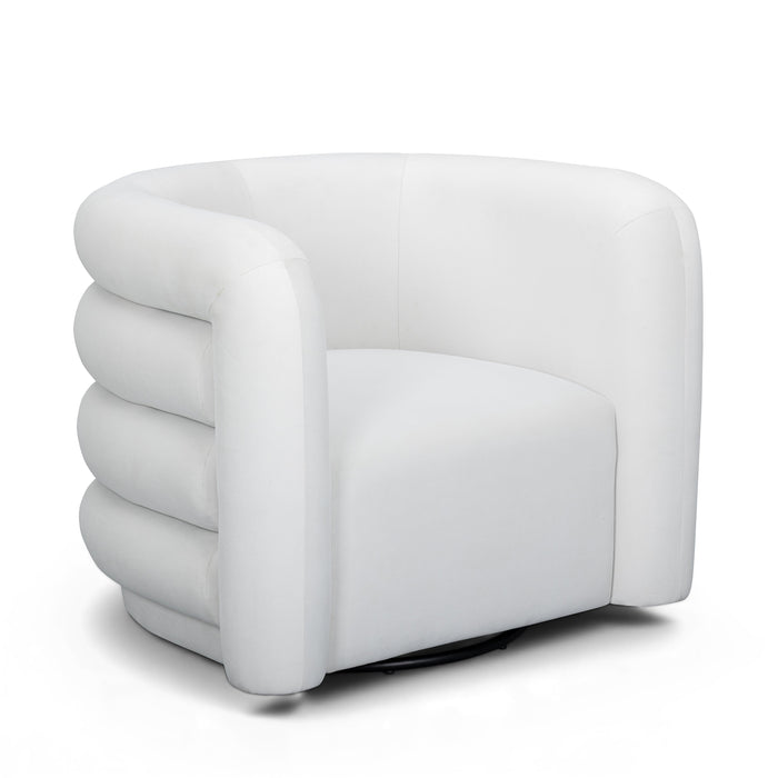 Curves Performance Velvet Swivel Accent Chair - Home And Beyond