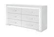 Naomi Silver Marble Dresser with LED