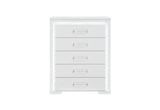 Naomi Silver Marble Chest with LED