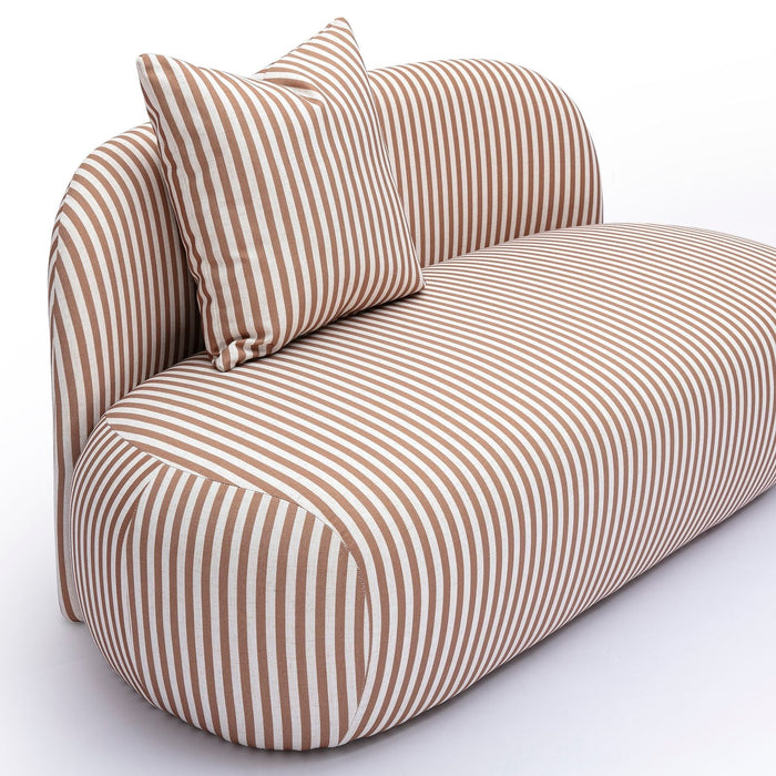 Carraway 59" Brown Striped Performance Linen Loveseat - Home And Beyond