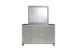 Riley Silver King Bed, 2 Dressers, Mirror and 2 Nightstands