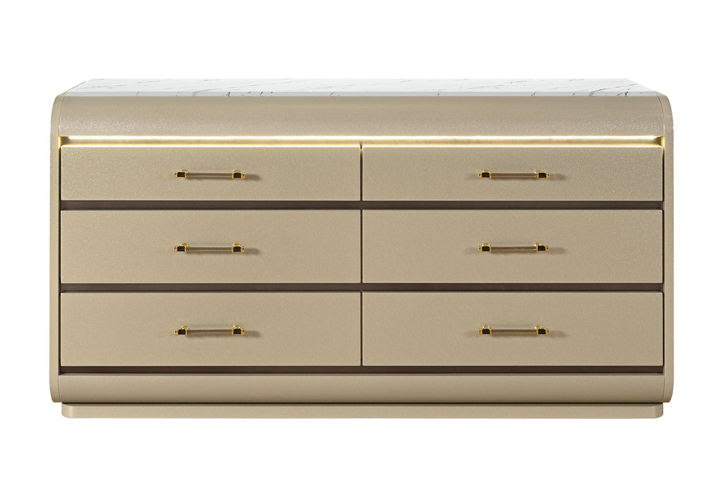 Genesis Gold Dresser with LED