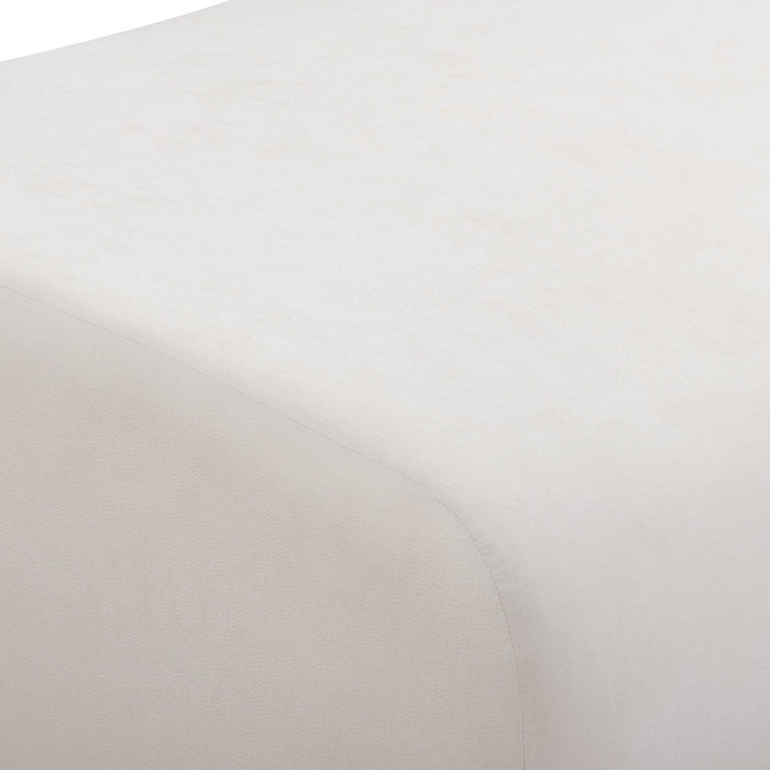 Zenith Contract-Grade Upcycled Cream Fabric Ottoman