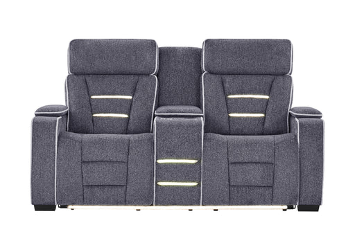 U1895 Grey P2 Console Reclining Loveseat with IS and LED
