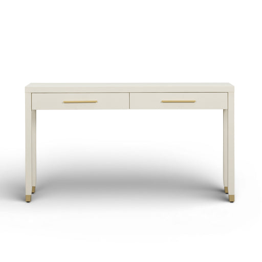 Dani 54" Cream Faux Shagreen 2-Drawer Console Table - Home And Beyond