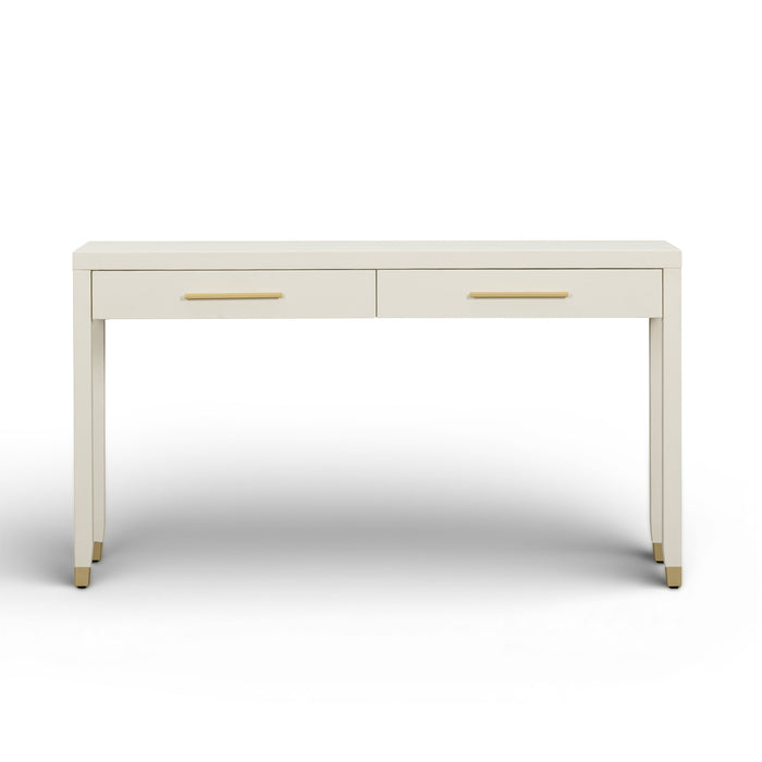 Dani 54" Cream Faux Shagreen 2-Drawer Console Table - Home And Beyond