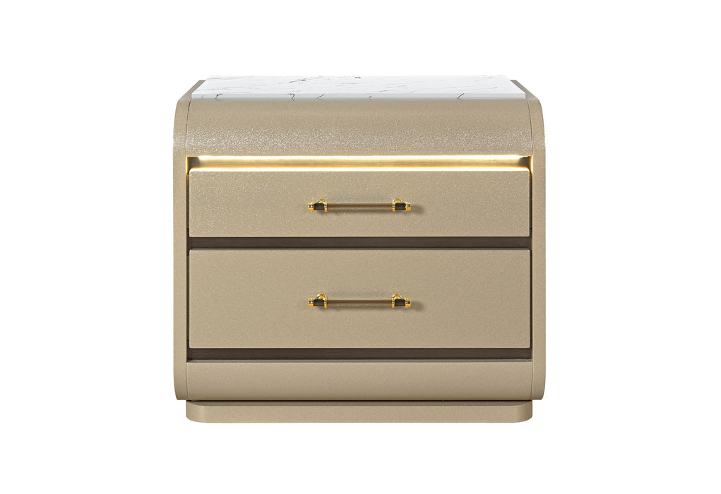 Genesis Gold Nightstand with LED