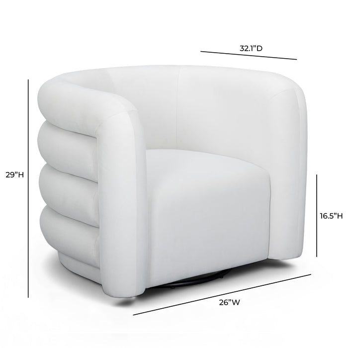 Curves Performance Velvet Swivel Accent Chair - Home And Beyond