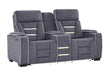 U1895 Grey P2 Console Reclining Loveseat with IS and LED