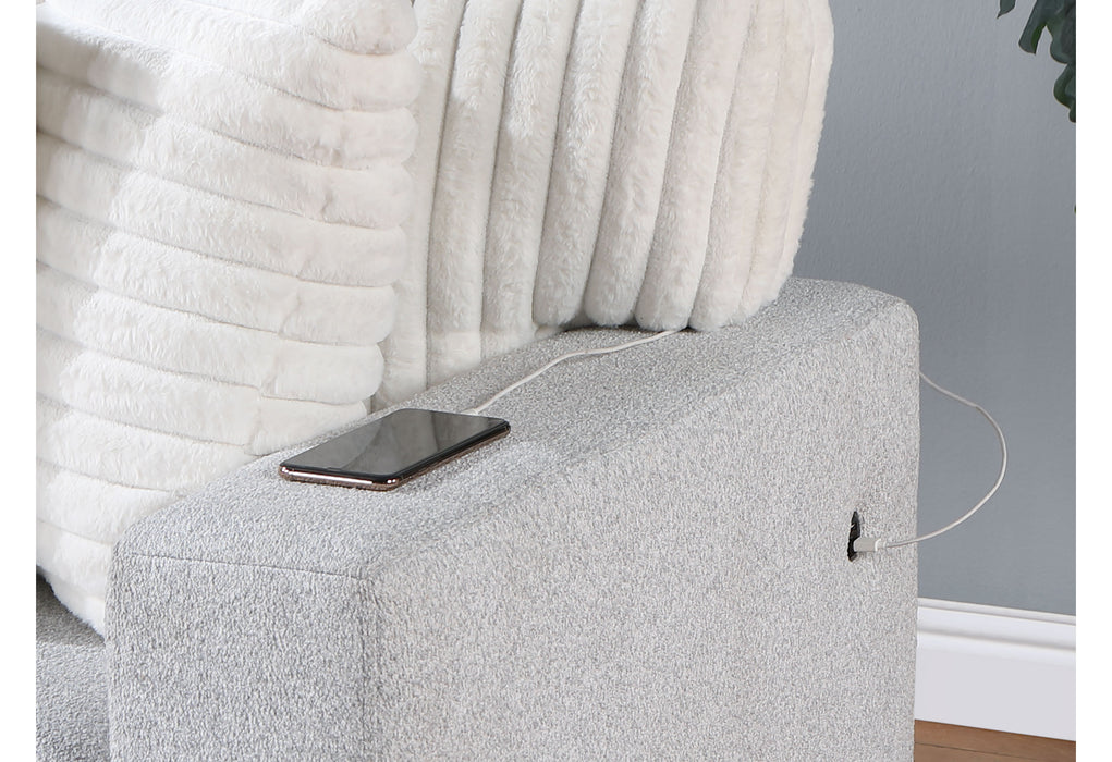 U0204 Light Grey/White Reversible Pull Out Sofa Bed