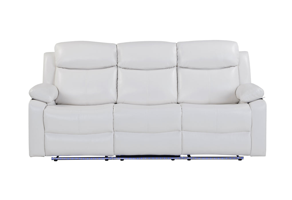 U6026 Blanche White Reclining Sofa with LED