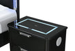 Lando Black Nightstand with Speaker and Wireless Charging Platform