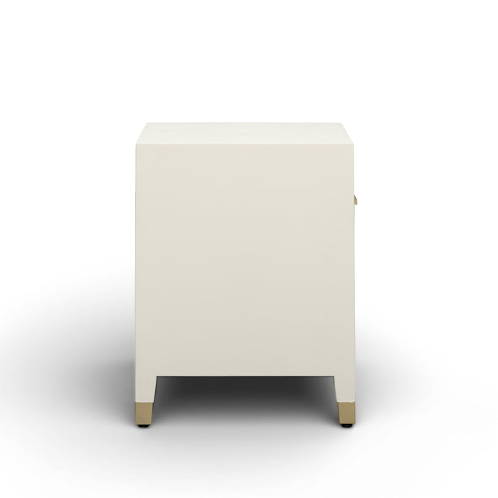 Dani 25" Cream Faux Shagreen Nightstand with Drawer - Home And Beyond