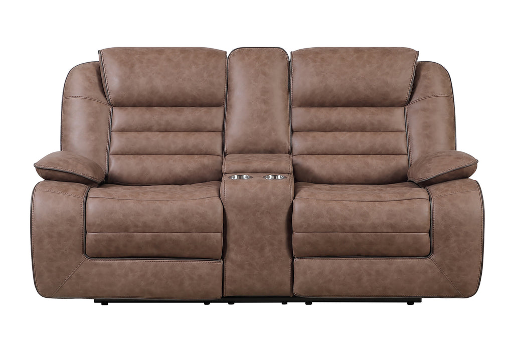 U2250 Brown Console Reclining Loveseat
