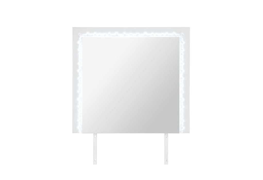 Naomi Silver Marble Mirror with LED