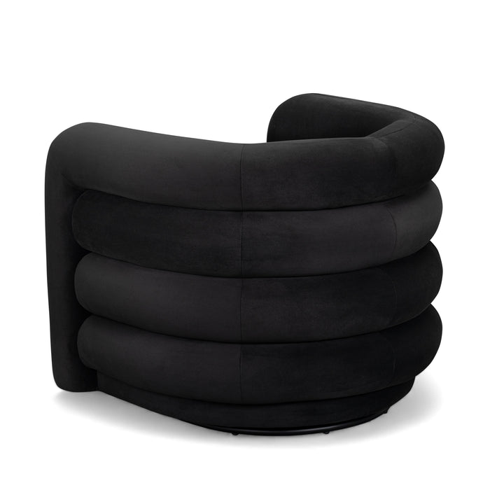Curves Performance Velvet Swivel Accent Chair - Home And Beyond