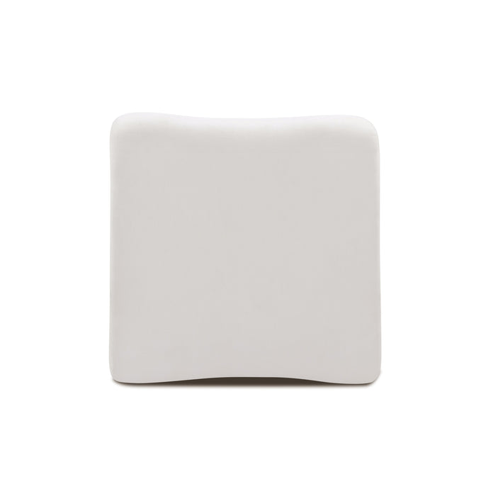Zenith Contract-Grade Upcycled Cream Fabric Ottoman