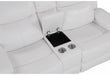 U6026 Blanche White Console Reclining Loveseat with LED and Speaker