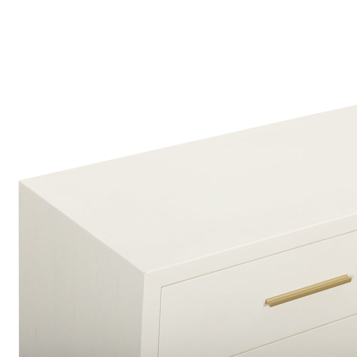 Dani 62" Cream Faux Shagreen 6-Drawer Dresser - Home And Beyond