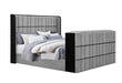 Isabella Grey Bed with LED, TV Lift, Speaker and Fireplace