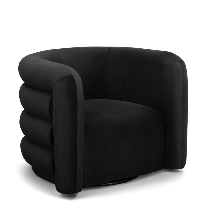 Curves Performance Velvet Swivel Accent Chair - Home And Beyond