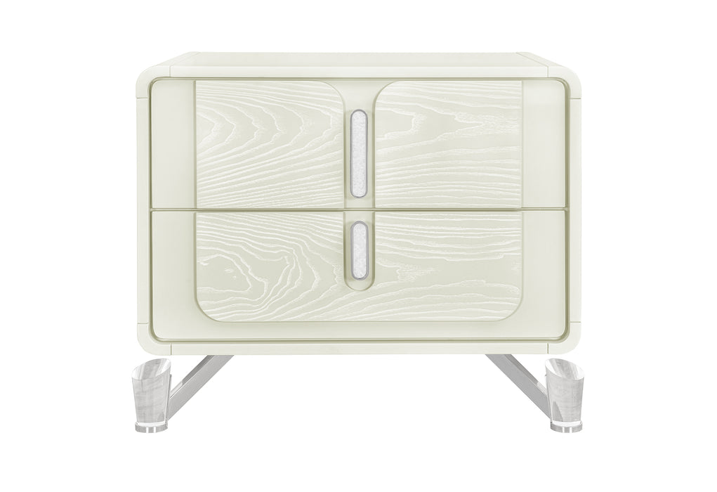 Lyra Beige Nightstand with USB