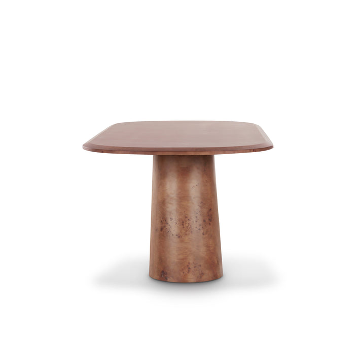 Gladyss 87" Brown Burl Oval Dining Table