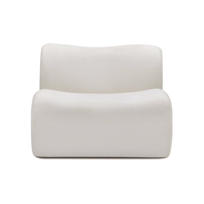 Zenith Contract-Grade Upcycled Fabric Cream Armless Chair