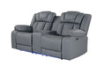 U7069 Grey 10 Pwr Con Rec Loveseat with LED and Immersive Sound