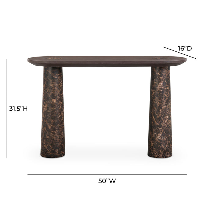 Braya 50" Faux Emperador Marble Console Table - Home And Beyond