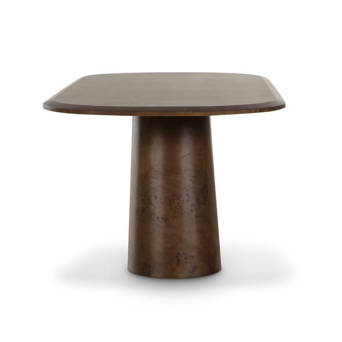 Gladyss 87" Brown Burl Oval Dining Table