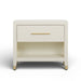 Dani 25" Cream Faux Shagreen Nightstand with Drawer - Home And Beyond