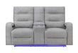 U6611 Grey 15 Power Console Reclining Loveseat with LED
