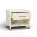 Dani 25" Cream Faux Shagreen Nightstand with Drawer - Home And Beyond