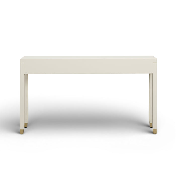 Dani 54" Cream Faux Shagreen 2-Drawer Console Table - Home And Beyond