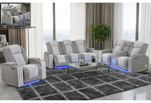 U8000 Grey Pwr Rec Sofa/Pwr Con Rec Loveseat/Pwr Recliner W/PHR