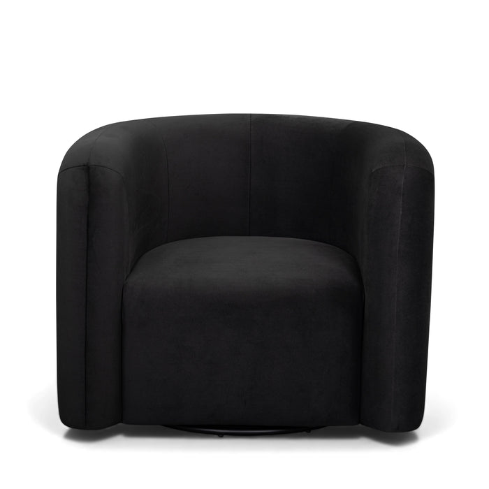 Curves Performance Velvet Swivel Accent Chair - Home And Beyond