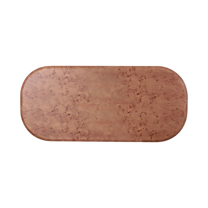 Gladyss 87" Brown Burl Oval Dining Table