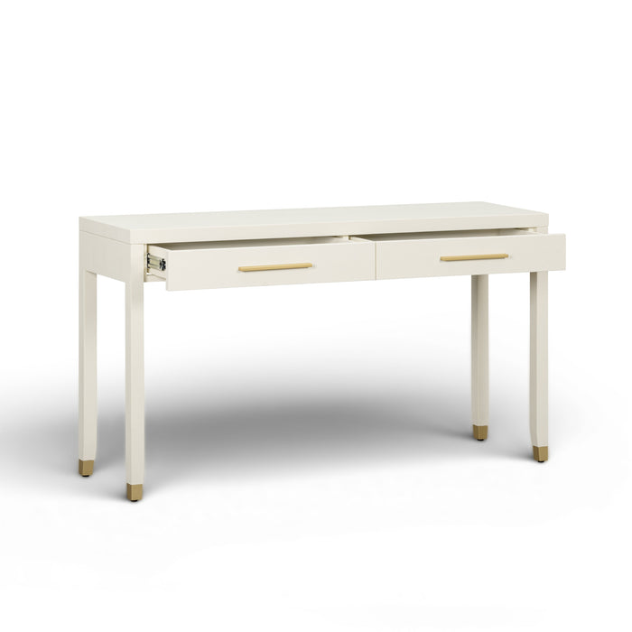 Dani 54" Cream Faux Shagreen 2-Drawer Console Table - Home And Beyond