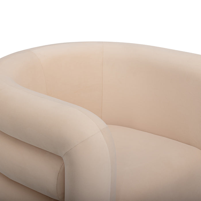 Curves Performance Velvet Swivel Accent Chair - Home And Beyond