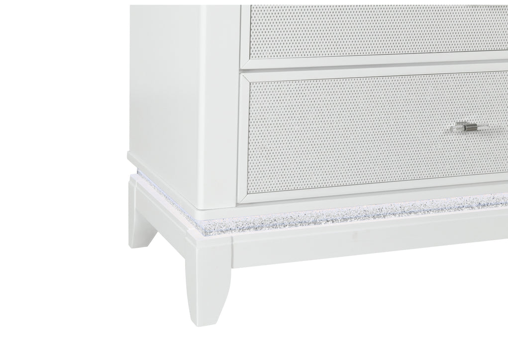 Alina White Dresser with LED