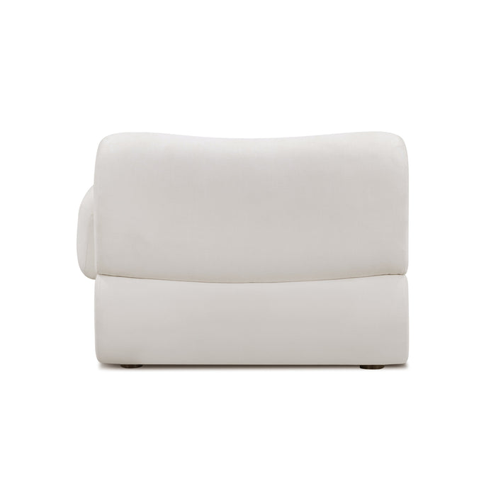 Zenith Contract-Grade Upcycled Fabric Cream Corner Chair