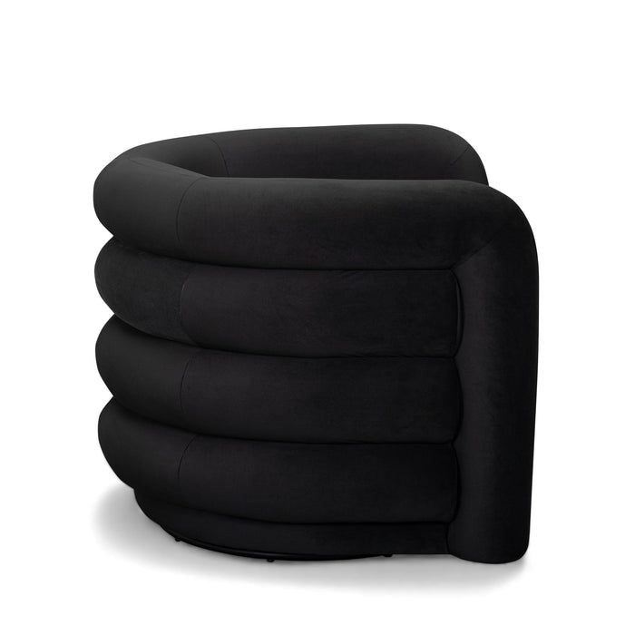 Curves Performance Velvet Swivel Accent Chair - Home And Beyond