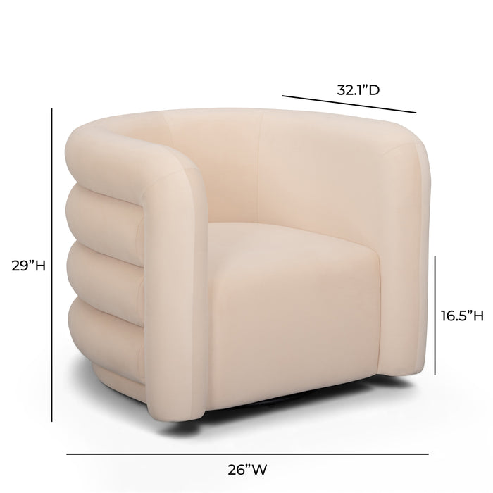 Curves Performance Velvet Swivel Accent Chair - Home And Beyond
