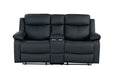 U6026 Black Pu 72A Console Reclining Loveseat with LED and Speaker