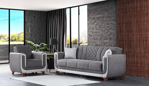 Berre Living Room Armchair, Grey - Home And Beyond