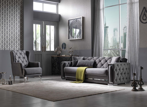 Bolivia Convertible Sleeper Loveseat, Grey - Home And Beyond