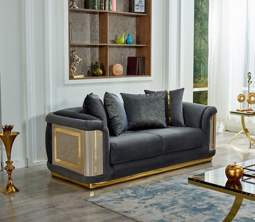 Elegance Loveseat, Gray - Home And Beyond