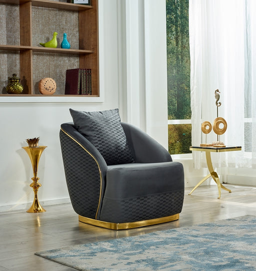 Elegance Living Room Armchair, Grey - Home And Beyond